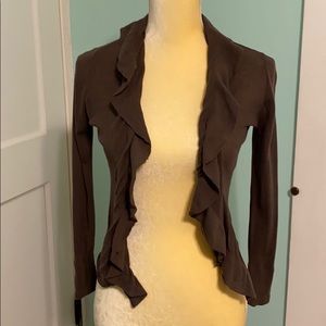 J. CREW light cotton ruffle-front cardigan sweater